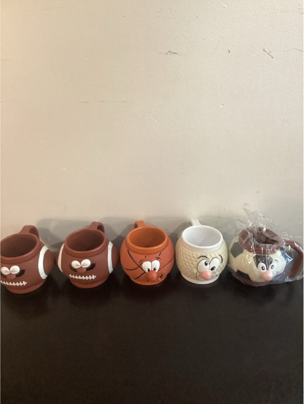 Vintage Plastic Sports Mugs from 2000